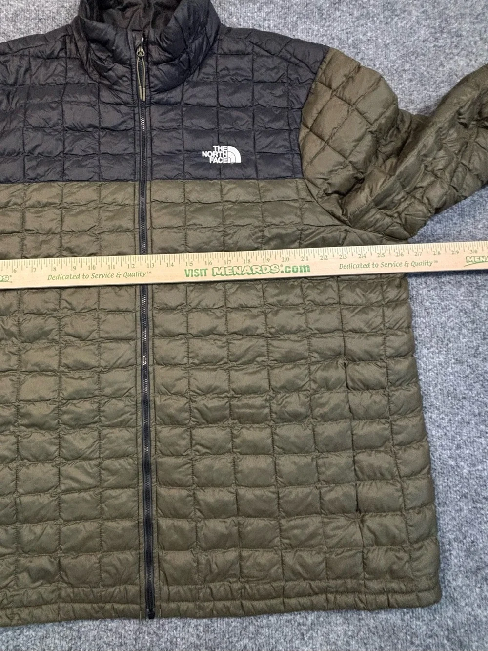 The North Face ThermoBall Eco Jacket Mens XXL Olive Green Black Full Zip